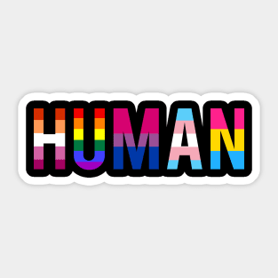 Human LGBT Flag Gay Pride Month Rainbow Transgender Lesbian Bisexual Pansexual Sticker